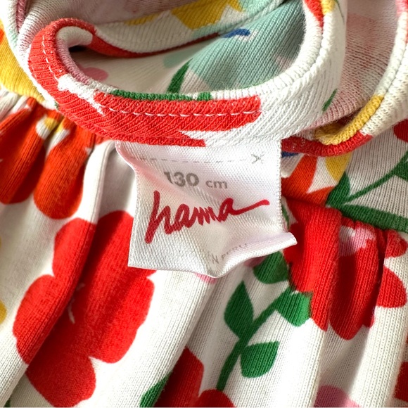 *3/$20* HANNA ANDERSSON Floral Short Sleeve Jersey Knit Button Front Dress 8 - Picture 7 of 9